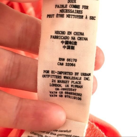 Free People Coral Rock With It Embroidered Puff Sleeve Off The Shoulder Top - Picture 5 of 6